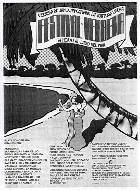 Cartell de la revetlla de Sant Joan de 1978 organitzada al cmping 'La Tortuga Ligera' de Gav Mar (23 de Juny de 1978)